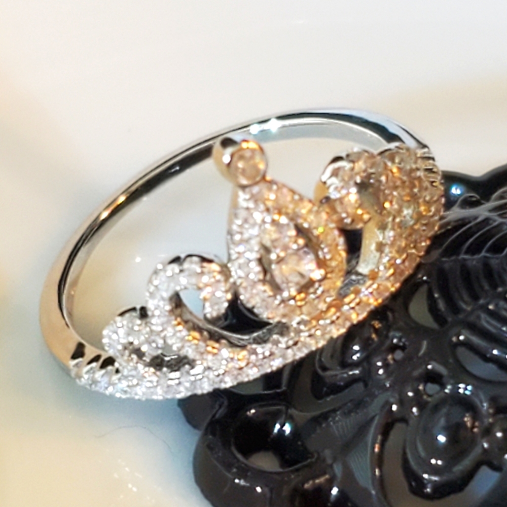 F2 NEW 925 Royal Princess Crown Ring